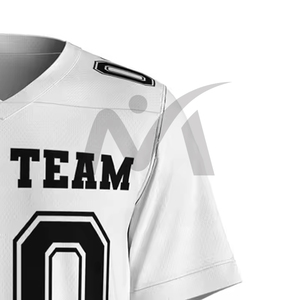 เสื้อยืดฟุตบอลคอวีสำหรับทุกเพศเสื้อฟุตบอลอเมริกันพิมพ์ซับลิเมชันงานตามสั่ง - Product Image 5