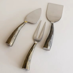 Ensemble de couverts de haute qualité 2025, 4 pièces, finition mate, acier inoxydable, couteau à fromage, couteau à beurre, acier poli miroir, argenté - Product Image 1