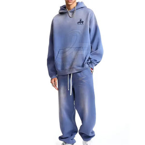 Tenue de survêtement décontractée pour homme, tendance urbaine, lavage à l'acide, coupe décontractée pour un confort quotidien - Product Image 1