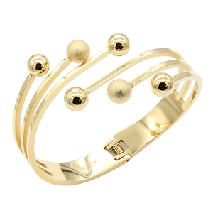 Gold Plated Stainless Steel Fashion Bangle For Women <b>Ball</b> Design Gift Jewelry - Product Image 4