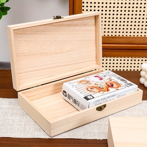 Caja de Madera Personalizada de Alta Calidad, Caja de Almacenamiento de Madera Natural con Tapa con Bisagras, Caja de Almacenamiento de Madera de Pino - Product Image 3