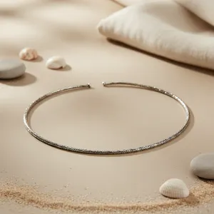 Collier ras du cou en chaîne à maillons en fil d'argent, Argent sterling 925, Hypoallergénique, Durable, Tendance, Pour femme, Quotidien, Hinduisme - Product Image 1