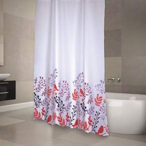 Cortina de Ducha de Poliéster 180x200cm Pájaros Rojos - Product Image 2