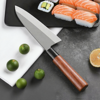 Couteaux de cuisine japonais faits à la main en acier inoxydable allemand de 7 pouces, couteau à sashimi, couteau de chef, couteau à sushi, couteau à fileter le saumon, manche en bois de rose