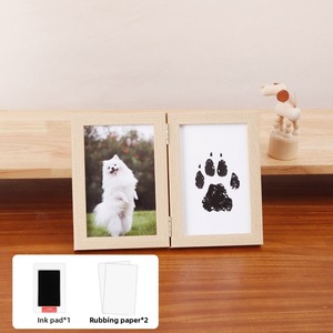 Huisdierglas & Hout Herdenkingsfotolijst Met Pootafdruk Diy Voor Honden En Katten Urnen Voor Crematie Voor Huisdieren - Product Image 5