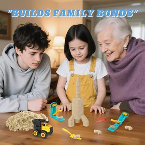 Kit di sabbia per bambini, sabbia sensoriale modellabile da 1,7 libbre con strumenti e stampi per Sandbox da interni senza disordine - Product Image 3