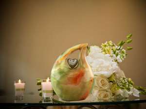 Teardrop Urn Full Size Onyx Green Metal Cremation Urn <b>for</b> Human <b>Ashes</b> Upto 210Lbs Unique Adult Teardrop Urns - Product Image 5