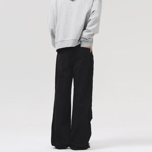Pantalon de survêtement ample pour homme 100% coton Taille mi-haute Jogging en molleton Logo brodé Décontracté Haute rue Taille élastique Poches Séchage rapide - Product Image 5