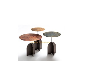 Juego de mesas anidadas modernas, 3 tamaños diferentes, mesa potable de Metal con decoración de muebles para el hogar superior de lujo clásico - Product Image 1
