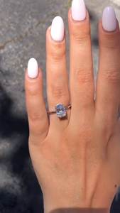 Lab Grown IGI Certified Luxurious Halo Pave Setting Anillo de compromiso de Plata de Ley 925 Anillo de regalo fino de diamante de corte ovalado para - Product Image 6