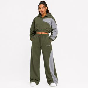 Chaqueta Corta con Capucha Verde Oliva para Mujer ONE APEX, Chaqueta Impermeable con Cremallera, Forro Polar, Secado Rápido, Pantalones Anchos - Product Image 4