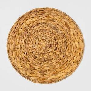 Custom Natural Woven Water Hyacinth Placemat Seagrass Thick Rattan Round Non-Slip Handmade Braided <b>Dinner</b> Tablemat Placemats - Product Image 1
