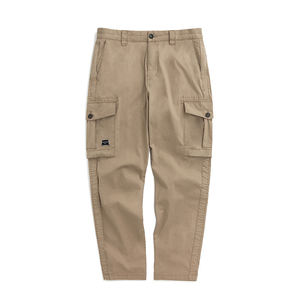 Pantalon cargo pour homme avec logo personnalisé, en coton peigné, twill épais, coupe décontractée élégante, pour le travail au bureau, avec poches latérales droites - Product Image 3
