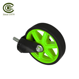 Roue pivotante en TPR de 4 pouces, tige filetée de 3/8'', support électrique noir, roue silencieuse pour armoire à outils - Product Image 4