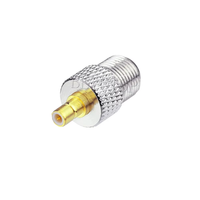 Adaptador Coaxial RF de Conector F Hembra a SMB Macho, Latón Chapado en Oro/Níquel, Recto, para TV