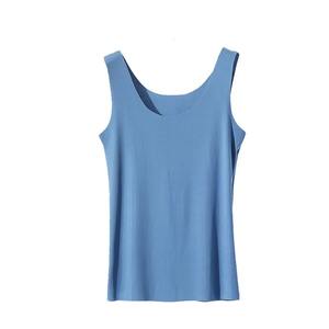 Invisible Seamless Ice Silk Modal Strap <b>Vest</b> <b>Women</b> Summer Thin round Neck Sleeveless Pure Color Base <b>Top</b> Female Fashion - Product Image 5