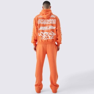 Logo personnalisé Ensembles survêtement pour hommes Jogger Veste à capuche Pantalon de survêtement évasé et sweat à capuche Boxy Ensemble survêtement 2 pièces pour hommes - Product Image 3