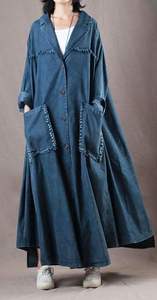 Chaqueta vaquera larga clásica para mujer, elegante, de gran tamaño, versátil, hasta la rodilla, capas de moda, ropa de calle Vintage esencial - Product Image 5