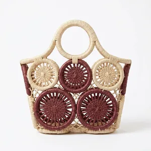 Handwoven raffia <b>Woven</b> <b>Basket</b> Hollow Out Beach Carry <b>Bag</b> for Women Travel Daily Use - Product Image 2