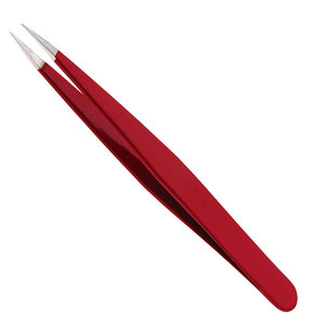 Marque privée Pince à épiler droite en acier inoxydable durable à pointe en fibre d'extension de cils personnalisée OEM solide - Product Image 3