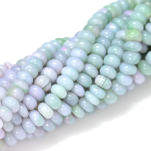 ลูกปัดโอปอลสีเขียวลาเวนเดอร์ทรงรอนเดล: คุณภาพ AAA, 7-10 มม., 7.5/15 นิ้ว - Product Image 3