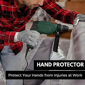 ถุงมือผ้าฝ้ายลายจุดสำหรับขับขี่, ถุงมือนิรภัยทนทานต่อการฉีกขาดสำหรับใส่ขับรถในสวน - Product Image 6