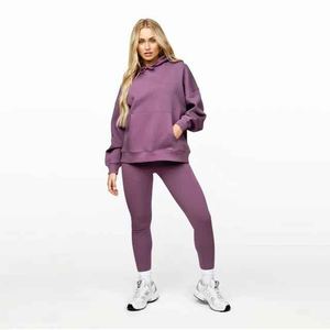 Good Quality 2 Piece Top Tracksuit Custom <b>Oversize</b> <b>Hoodie</b> and Pant Tracksuit for Women Wholesale Pullover Hooded Women Tracksuit - Product Image 1