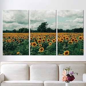 ภาพพิมพ์บนผ้าใบทิวทัศน์ทุ่งทานตะวัน, งานศิลปะติดผนังกรอบทอง, 3P: ห่อหุ้มแบบแกลเลอรี่ - Product Image 1