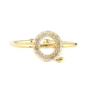 Anillo de Dedo con Letras del Alfabeto para Mujer - Dorado - Product Image 2