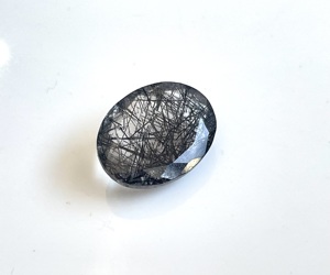 ธรรมชาติหายากชนิดหนึ่งสีดำ Rutile รูปไข่11.5X15.5 Mm เหลี่ยมเพชรพลอยคุณภาพ AAA - Product Image 2