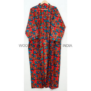 Kimono en fibre naturelle Coton pour la respirabilité et le confort Kimono à encolure en V avec design simple et imprimé floral pour une tenue décontractée - Product Image 5