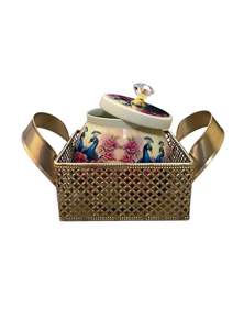 Elegante tarro de metal robusto con tapa segura diseñado para decoración del hogar y cubierta de almacenamiento de alimentos secos Estilos Contenedor de condimentos - Product Image 4