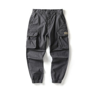 Pantalons cargo en toile pour hommes, taille mi-haute, logo personnalisé, pantalons à séchage rapide, respirants, style streetwear, pantalons à cordon de serrage - Product Image 3