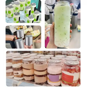 โรงงานขายส่งกระป๋องสัตว์เลี้ยงพลาสติก PP ใสกระป๋องชาฟองทิ้งขวดน้ําผลไม้กาแฟสําหรับเครื่องดื่ม - Product Image 2