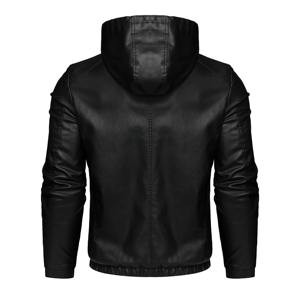 แจ็กเก็ตมีฮู้ดสำหรับผู้ชายแจ็กเก็ตหนังแฟชั่นมีสไตล์ใหม่แจ็กเก็ตหนังแกะ - Product Image 4