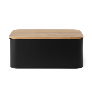 Home Kitchen Metal Bread Box with Wooden Lid for Dining Table Bread Bakery Products Storage Home Use Storage Boxes & <b>Bins</b> - Product Image 3
