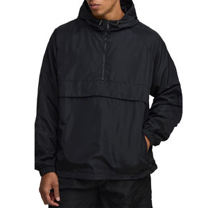 Lightweight Hooded Windbreaker Jacket for Men Winter Outdoor Use with Front Logo and Relaxed Fit - Product Image 4