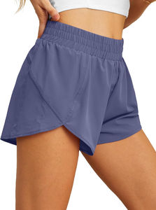 กางเกงขาสั้นเอวสูงสำหรับผู้หญิงใส่ในฤดูร้อนกางเกงวิ่งแห้งเร็วระบายอากาศได้ดีสำหรับใส่ออกกำลังกายในยิม - Product Image 4