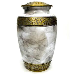 Vente en gros d'urnes de crémation pour adultes de style européen de qualité supérieure Décoration intérieure urne pour cendres humaines en émail vert disponible en vente - Product Image 3