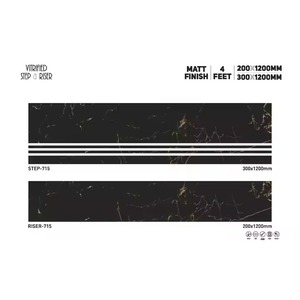 Vistaar Acabado Mate 48x12 48x8 GVT Porcelana Antideslizante Escalón Elevador Azulejos 11mm Mármol Negro Verde - Product Image 5