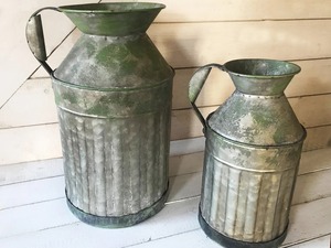 Decoración de granja moderna, jarrón de lata de leche galvanizado, centro de mesa de hierro rústico para boda, hogar, arreglo floral hecho a mano - Product Image 3