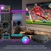 TV Box Q8 con Logotipo Personalizado, Android 14.0, Amlogic S905Y4, 4GB, 32GB, 4K HD, Smart TV Box, Wifi 5G, BT5.0, Control Remoto por Voz, Reproductor Multimedia, OEM