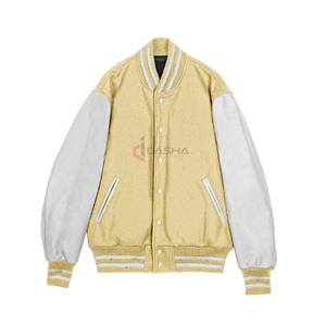 Blouson universitaire pour homme 2026, style High Street, avec broderie de logo personnalisée, en toile unie, pour adultes - Product Image 1