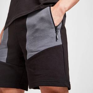 Pantalones cortos deportivos para hombre con logotipo personalizado al por mayor, pantalones cortos ligeros transpirables de tela de algodón Colorblock para hombre OEM ODM disponibles - Product Image 3