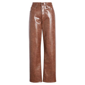 กางเกงเอวกลางหนัง PU สำหรับผู้หญิงกางเกงสไตล์ซักได้สำหรับฤดูหนาวออกแบบโลโก้ได้ตามต้องการแบบมืออาชีพ2025 - Product Image 2