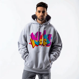Wholesale 100% Cotton Unisex Winter Hoodies-Loose Fit <b>Silk</b> Screen Printed 400/500g Fabric Customize Logo and Design - Product Image 6