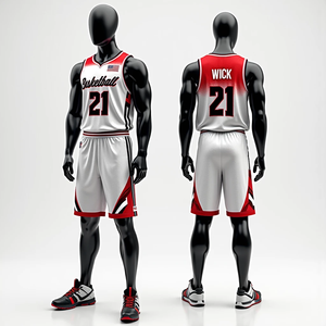 Ropa deportiva de baloncesto personalizada RTS para hombre, conjuntos de uniformes transpirables de secado rápido, impresiones sublimadas - Product Image 4