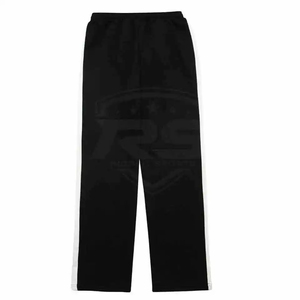 Pantalones acampanados informales para hombre de calle alta, cintura elástica de algodón ligero, ropa informal estilo Hip Hop, diseño frontal plano para el verano - Product Image 6