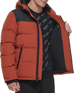 Vestes matelassées pour hommes OEM, mode d'hiver, design personnalisé, col en fourrure, vêtements d'extérieur, streetwear, veste matelassée à bulles, vestes matelassées pour hommes - Product Image 3