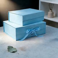 Boîte magnétique rigide pliable avec ruban de fermeture, emballage personnalisé pour vêtements, chaussures, robes, sacs à main, papier, pour boutique de détail
